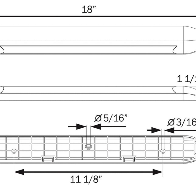 Opti-Brite LED Strip Light for RV Awnings - Weatherproof - Chrome Housing - 18" Long