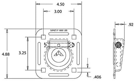 Recessed Tie Down D-ring, 6,000 lbs