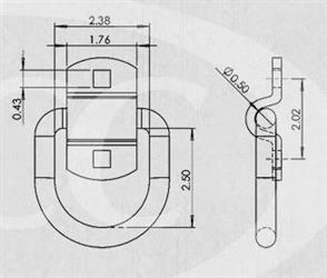 D-Ring; 1/2 Inch Pin; 4000 Pound Weight Rating; Forged Construction; With Bolt-On Clip