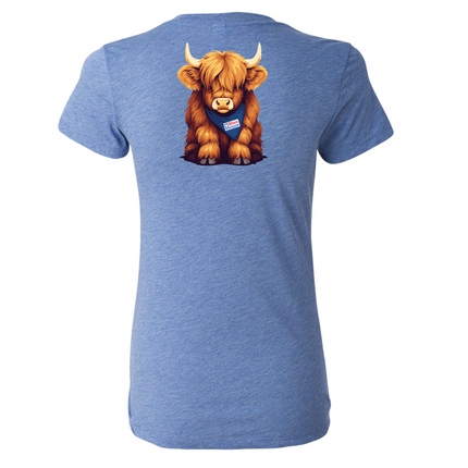 Baby Highland Cow Ladies V-Neck Shirt