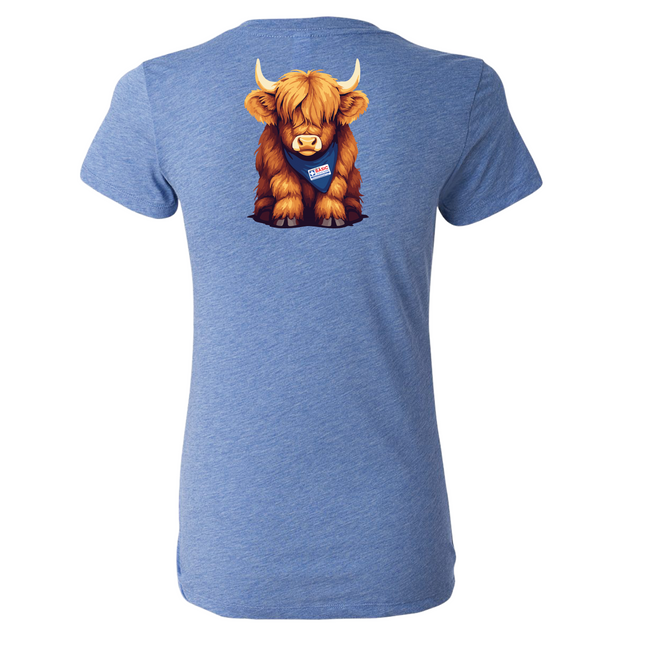 Baby Highland Cow Ladies V-Neck Shirt