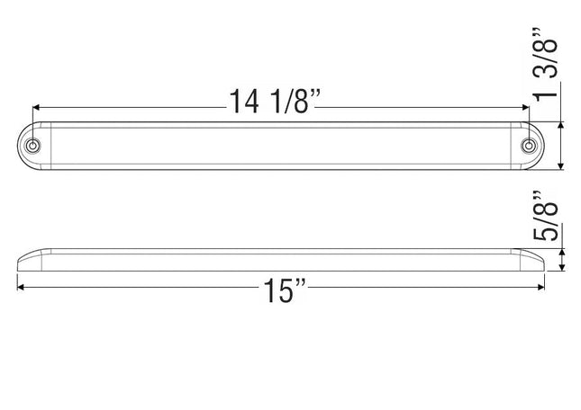 Optronics Thinline LED Utility Light Bar - Submersible - 11 Diodes - Clear Lens - 15" Long