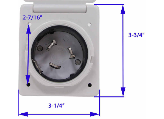 Mighty Cord Replacement RV Power Inlet - 50 Amp Twist Lock - White