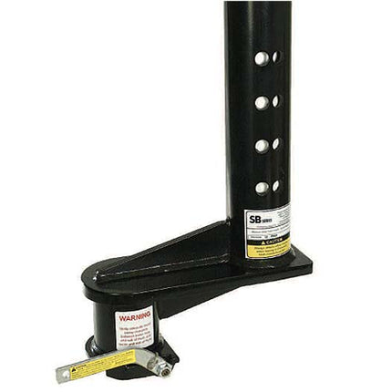 Gooseneck Trailer Coupler; Adjustable; Square; 16 Inch Offset; 24000 Pound Capacity; 2-5/16 Inch Ball; For Trailers With 4 Inch ID Tube; 1 Inch Holes thru Sides; 28-5/8 Inch Overall Height; Black