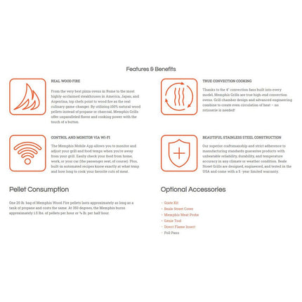Beale Street Stainless Steel Pellet Grill Cart